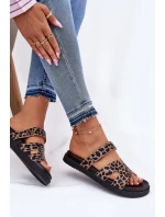 Dámské sandály na suchý zip Vinceza 17401 panterka