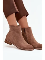 Dámské kotníkové boty na ploché podrážce Vinceza 39961 světle hnědé