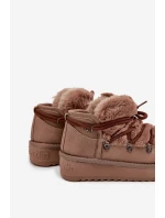 Dětské mládežnické sněhule s kožíškem DFranklin DFSH370011 hnědé