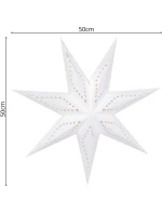 DEKORAČNÍ PAPÍR HVĚZDA 50CM 7 LISTŮ BÍLÝ