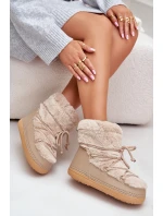 Sněhule S Kožíškem A Šněrováním Béžové Silvara Sněhule S Kožíškem A Šněrováním Béžové Silvara