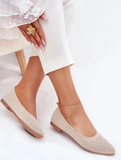 Dámské síťované textilní baleríny Sarina – béžové