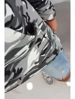 Mikina s dlouhými zády moro grey+black