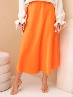Dámská viskózová rozšířená sukně pomarančová