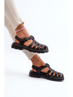 Dámské pěnové římské sandály Black Gasaria