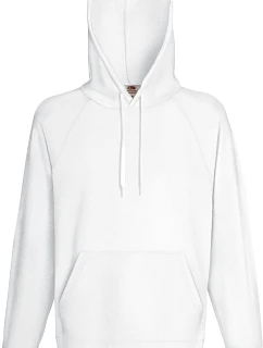 Fruit of the Loom Lightweight Hooded Sweat Pánská raglánová mikina s kapucí 16.2140 white