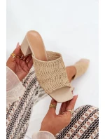 Dámské Pantofle S Pletením Na Podpatku Béžové Ciariloria