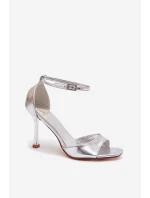 Sandály Na Podpatku Stříbrné Revella
