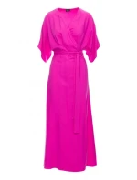 S406 Viskózové maxi šaty se zavinovacím vzorem - lila S406 Viskózové maxi šaty se zavinovacím vzorem - lila