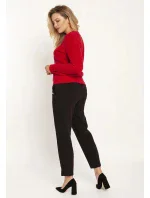 Dámský svetr s dlouhým rukávem Swe243 Red - MKN