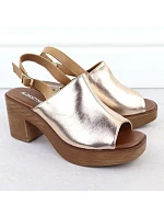 Dámské zlaté sandály na jehlovém podpatku M.Daszynski MR23126-7