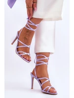 Dámské Sandály Vázané Na Vysokém Podpatku Fialová Meya Dámské Sandály Vázané Na Vysokém Podpatku Fialová Meya