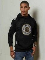 Pánská mikina s kapucí a potiskem černá FashionStreet BX5569