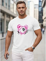 Pánské bavlněné tričko s potiskem ve stylu graffiti, bílé, FashionStreet NX0136R Pánské bavlněné tričko s potiskem ve stylu graffiti, bílé, FashionStreet NX0136R