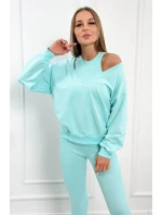 3dílný set mikina + top + legíny mint 3dílný set mikina + top + legíny mint