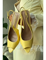 Ženské sandály na podpatku žluté Sevina