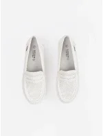 Komfortní bílé  mokasíny dámské platforma