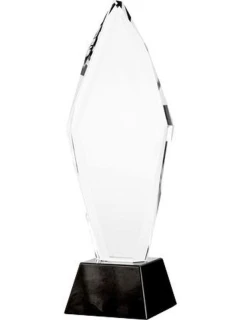 Gravírovaná skleněná trofej H 31 cm