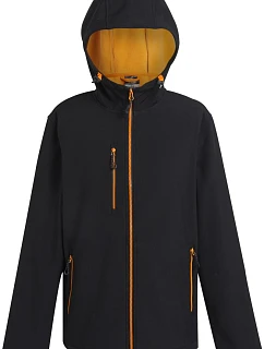 Regatta TRA 705 2-vrstvá softshellová bunda "Navigate" 36.A705 black/orange pop