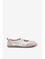 Sportové baleríny s elastickými pásky stříbrné Donatella