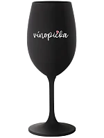 VÍNOPIČKA - čierny pohár na víno 350 ml
