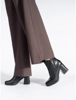 Originální černé kotníčkové boty dámské na širokém podpatku Originální černé kotníčkové boty dámské na širokém podpatku