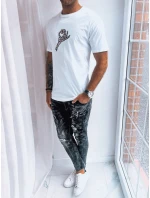 FashionStreet bílé pánské tričko s potiskem RX5283