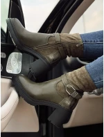 Dámské boty NOIRSTEP na podpatku zelené FashionStreet ZY0525