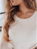 Dámský žebrovaný svetr NOLVIE ecru FashionStreet MY2495