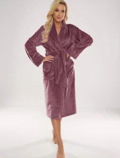 Dlouhý dámský župan s límcem De Lafense 628 Abigail