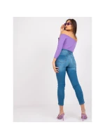 Halenka s odhalenými rameny fialová (RV-BZ-4692.11) Halenka s odhalenými rameny fialová (RV-BZ-4692.11)