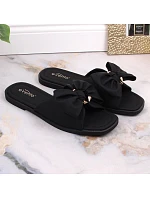 Dámské ploché žabky s mašlí černé eVento 5479