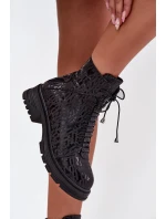 Kožené workery dámské zateplené na zip Artiker 57C2257 Černé