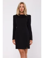 M755 Šaty s modelujícím prošíváním - černé M755 Šaty s modelujícím prošíváním - černé