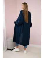 Dámský svetr dlouhý kardigan IT-8 Tmavě modrá - K-Fashion