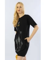 Dámské domácí šaty s krátkým rukávem Žirafy Dámské domácí šaty s krátkým rukávem Žirafy