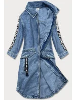 Světle modrá volná dámská džínová bunda/přehoz přes oblečení (POP7030-K) Světle modrá volná dámská džínová bunda/přehoz přes oblečení (POP7030-K)