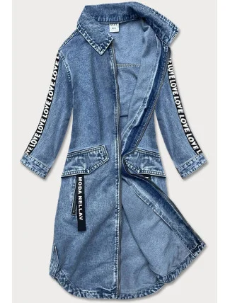 Světle modrá volná dámská džínová bunda/přehoz přes oblečení (POP7030-K) Světle modrá volná dámská džínová bunda/přehoz přes oblečení (POP7030-K)