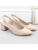 Sergio Leone W SK439A béžové perleťové plné elegantní sandály