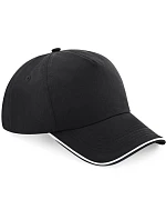 Beechfield B 25C 5 panelová kšiltovka "Authentic Piped Peak" 53.025C black/white