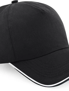 Beechfield B 25C 5 panelová kšiltovka "Authentic Piped Peak" 53.025C black/white