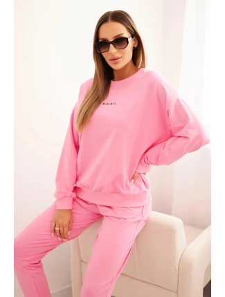 Dámská bavlněná souprava s potiskem Minimal světle růžová