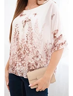 Dámská halenka s plisovaným rukávem a potiskem fango