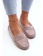 Dámské semišové mokasíny fialové Lenvie