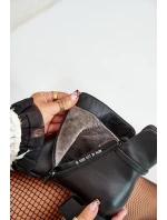 Zateplené dámské boty na podpatku se zipem černé Vinceza 66724