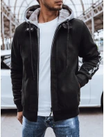 Pánská zateplená mikina s potiskem černá FashionStreet BX5613