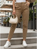 Dámské džíny mom fit s vysokým pasem a páskem hnědé FashionStreet UY2989