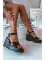 Dámské sandály na platformě Eko kůže Čokoládové Parilisse