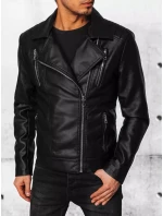 Pánská kožená bunda černá FashionStreet TX4385 Pánská kožená bunda černá FashionStreet TX4385