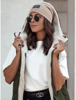 COSYVIVA dámská dlouhá prošívaná vesta s kapucí zelená FashionStreet TY4604